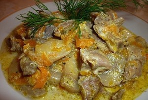 Как можно приготовить блюдо из куриных желудочек