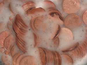 Очистка медных монет 