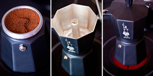Как работает  гейзерная кофеварка