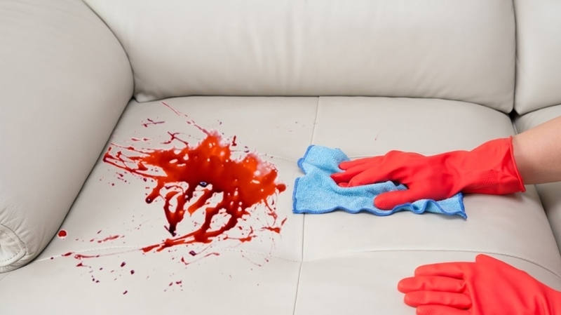 Как быстро отчистить диван от пятен крови при помощи подручных средств